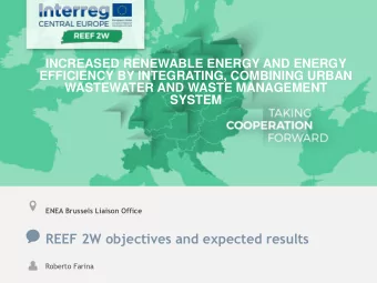 REEF 2W objectives and expected results  Roberto Farina  INITIAL IDEA  Energy consumption in the