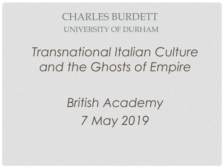 and the ghosts of empire british academy