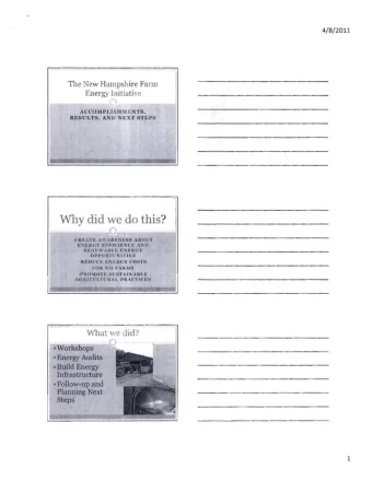 l Wbat we did?  -C)  Workshops  EnergyAudits  Build Energy  Infrastructure Follow-up and