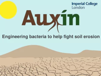 Engineering bacteria to help fight soil erosion  The problem: Desertification  DRYLANDS 2010
