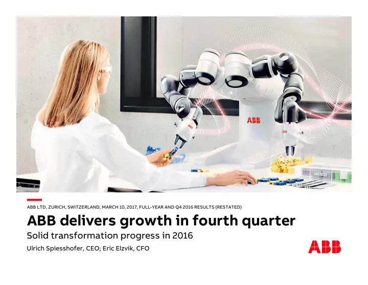 abb delivers growth in fourth quarter