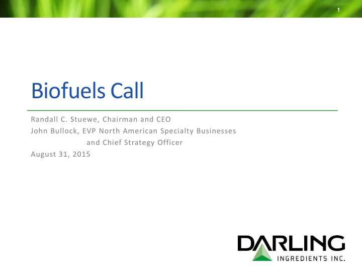 biofuels call