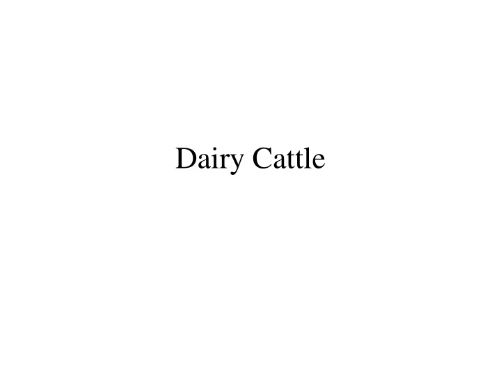 dairy cattle introduction
