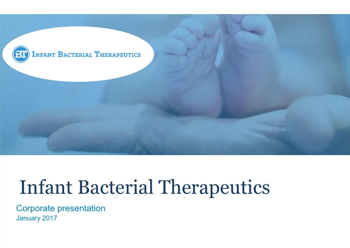 infant bacterial therapeutics