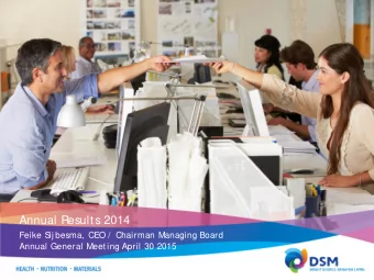 Annual Result s 2014  Feike S  ij besma, CEO /  Chairman Managing Board  Annual General Meet ing
