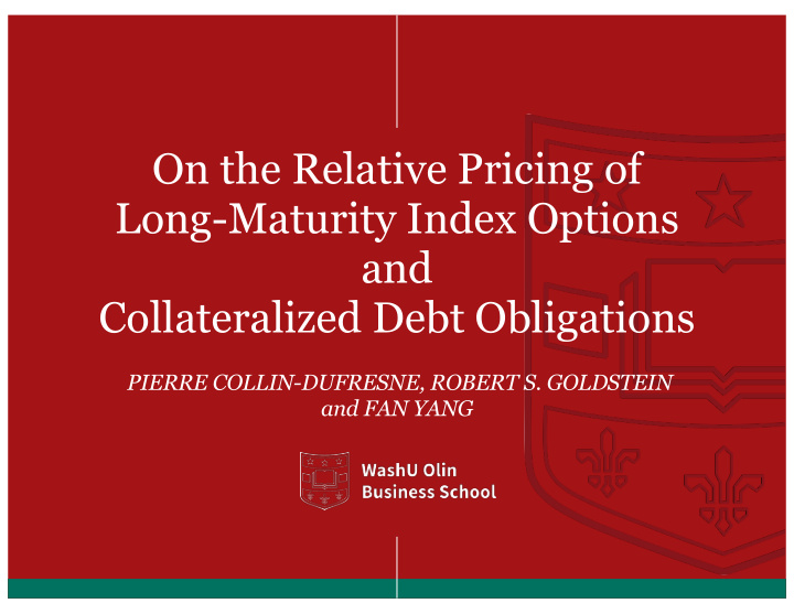 on the relative pricing of long maturity index options