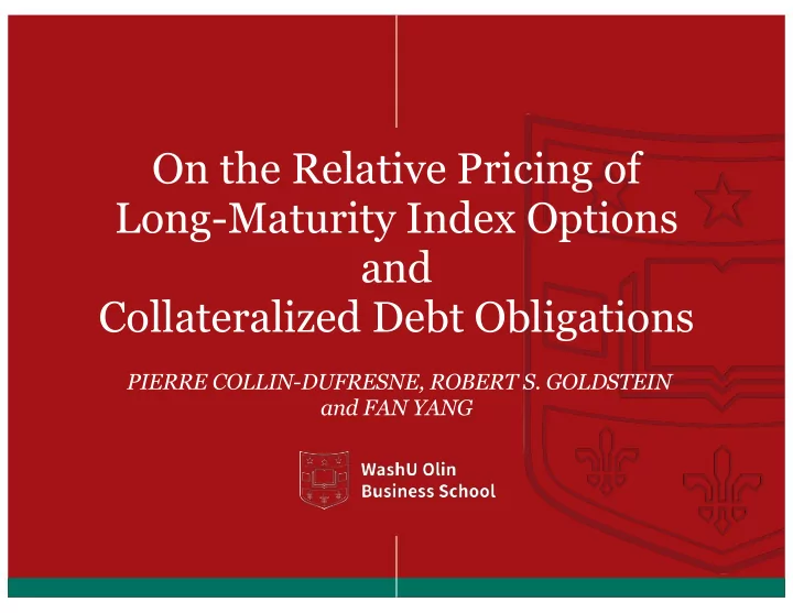 on the relative pricing of long maturity index options