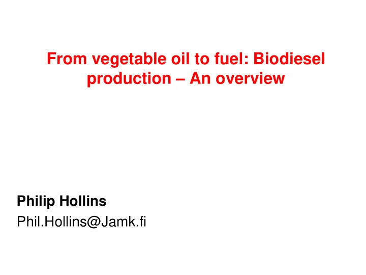 philip hollins phil hollins jamk fi presentation overview