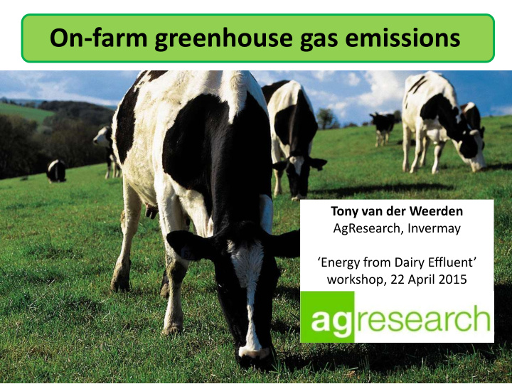 on farm greenhouse gas emissions