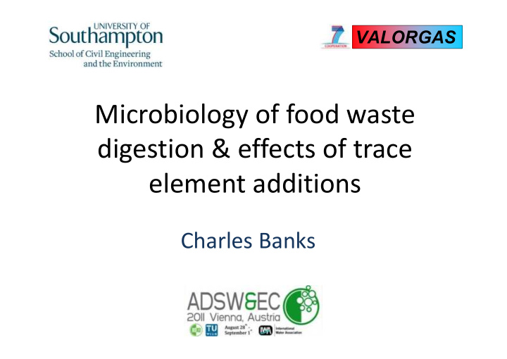 microbiology of food waste digestion effects of trace