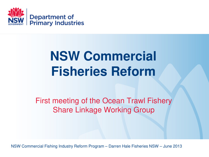 nsw commercial fisheries reform