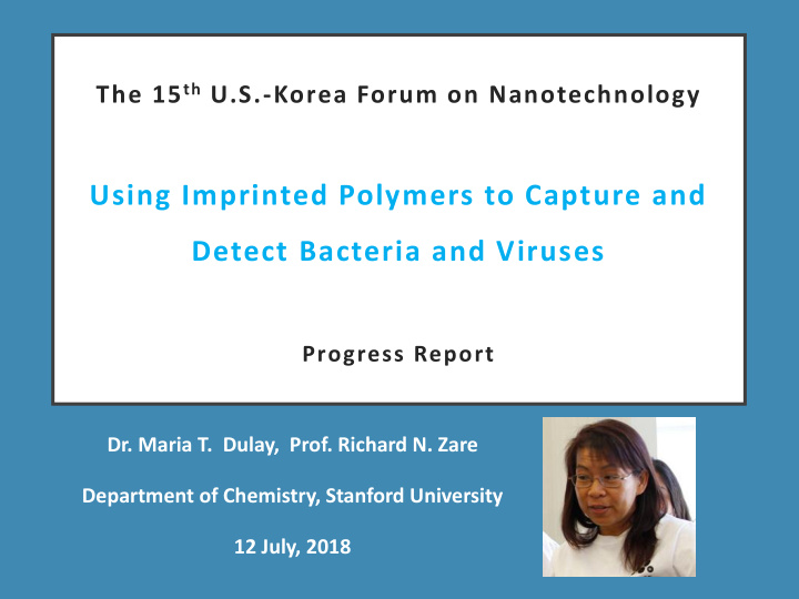 using imprinted polymers to capture and detect bacteria