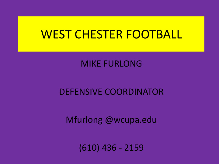west chester football