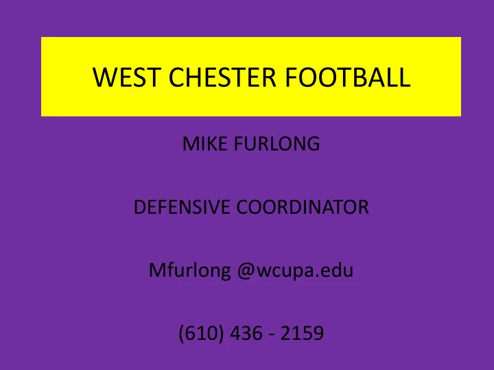 west chester football