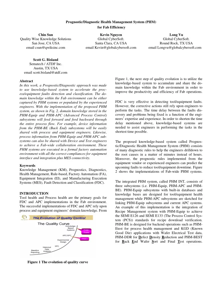 prognostic diagnostic health management system phm for
