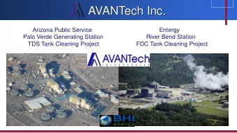 AVANTech Inc.  Arizona Public Service  Entergy  Palo Verde Generating Station  River Bend Station