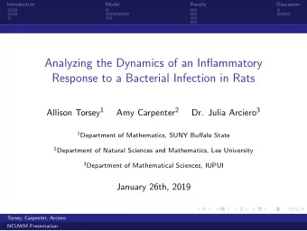 Analyzing the Dynamics of an Inflammatory  Response to a Bacterial Infection in Rats Allison Torsey