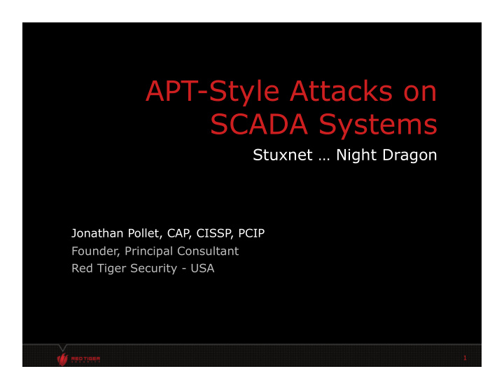 apt style attacks on scada systems