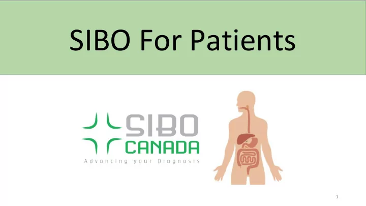 sibo for patients