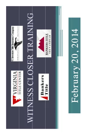 February 20, 2014  February 20, 2014  F b  F b  Investors Title  Settlement Services Division  Gina