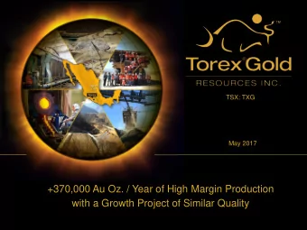 with a Growth Project of Similar Quality  Safe Harbour Statement THE PRELIMINARY ECONOMIC