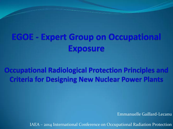emmanuelle gaillard lecanu iaea 2014 international