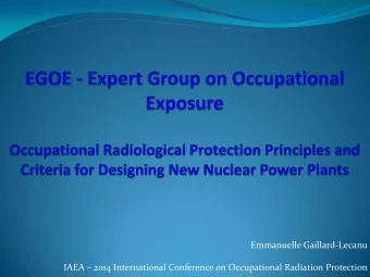 Emmanuelle Gaillard-Lecanu IAEA  2014 International Conference on Occupational Radiation