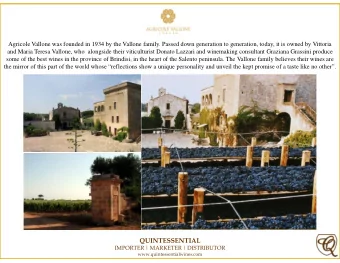 QUINTESSENTIAL IMPORTER | MARKETER | DISTRIBUTOR  www.quintessentialwines.com  The winery covers