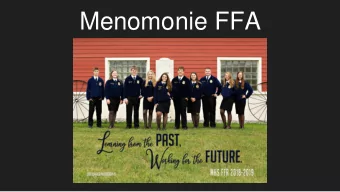 Menomonie FFA  State FFA Convention  Madison--June  Dunn County Fair  Livestock Projects  July