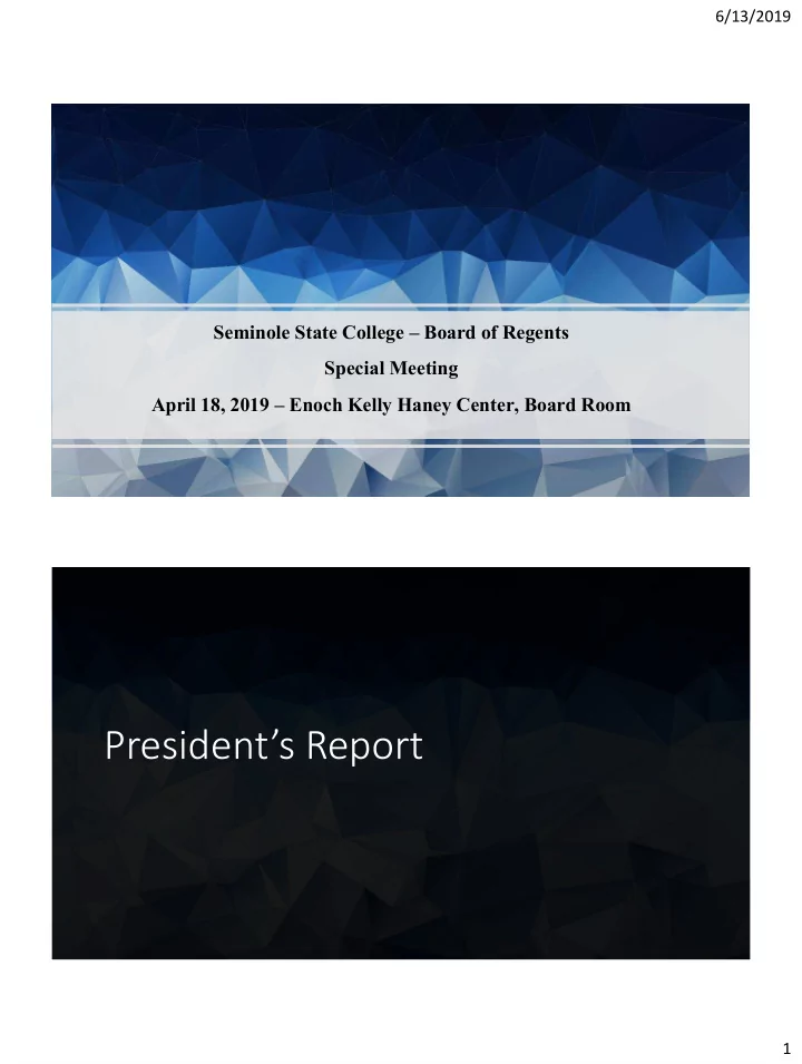 president s report