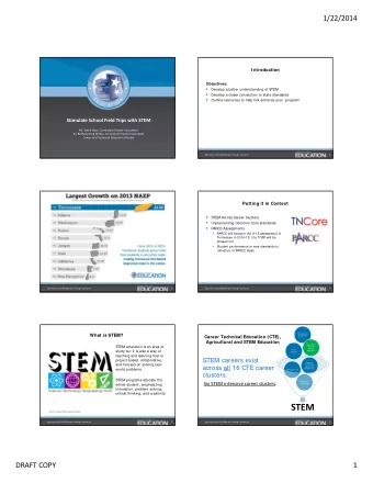 STEM Source: Tennessee STEM Innovation Network  Agricultural and STEM Education through Agritourism