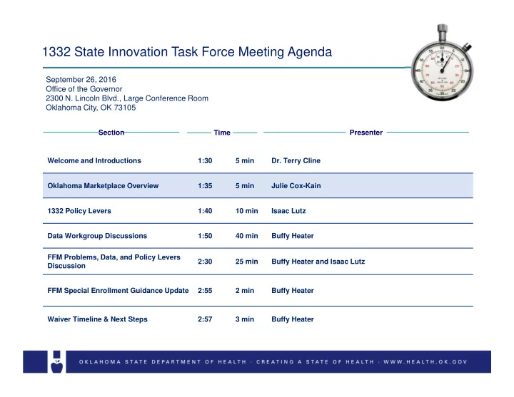 1332 state innovation task force meeting agenda