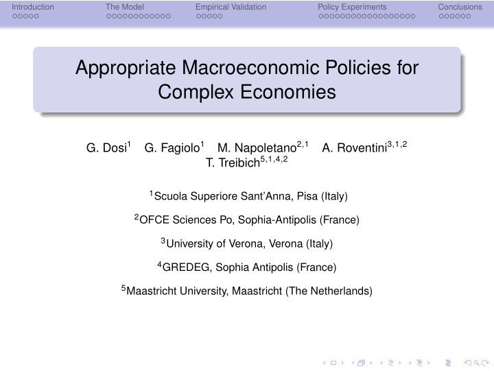 appropriate macroeconomic policies for complex economies