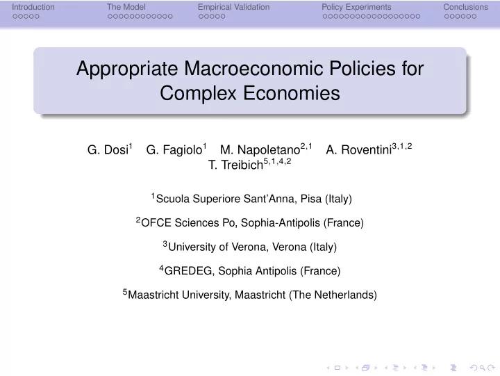 appropriate macroeconomic policies for complex economies