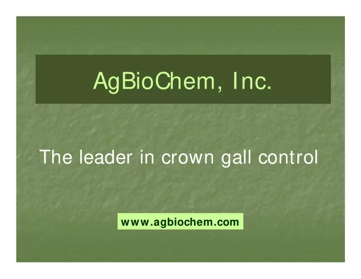 agbiochem inc