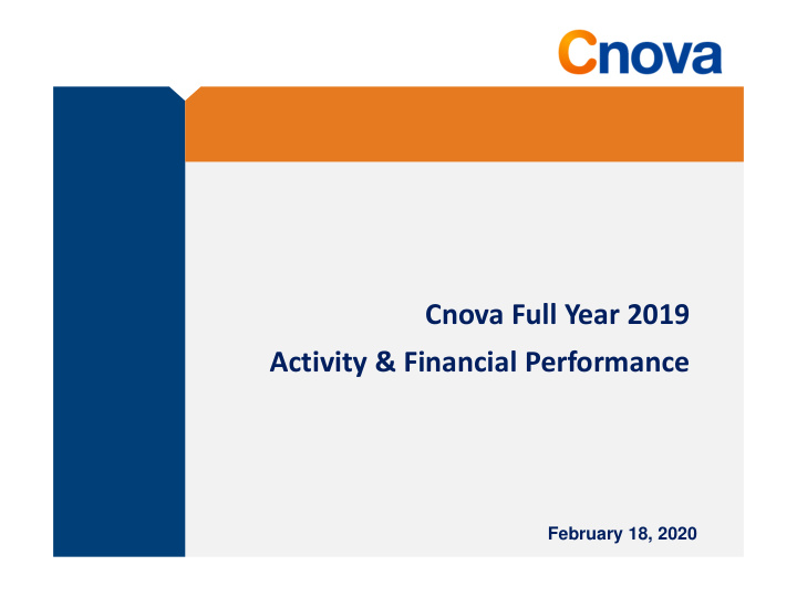 cnova full year 2019 activity financial performance