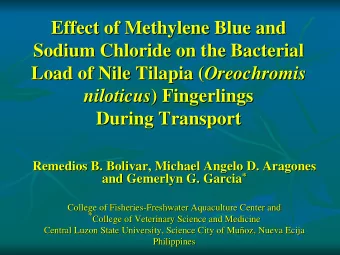 Effect of Methylene Blue and  Effect of Methylene Blue and  Sodium Chloride on the Bacterial