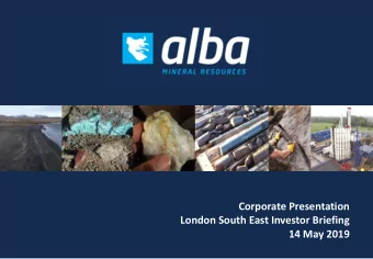 Corporate Presentation  London South East Investor Briefing  l  14 May 2019  DIS  ISCLAIMER This