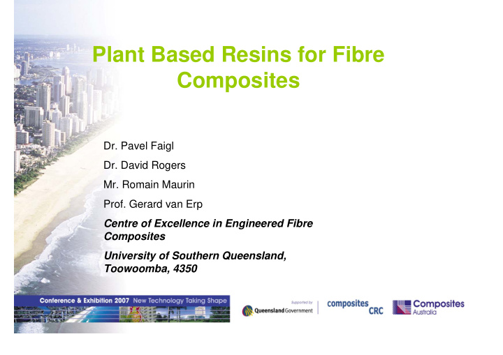 plant based resins for fibre composites