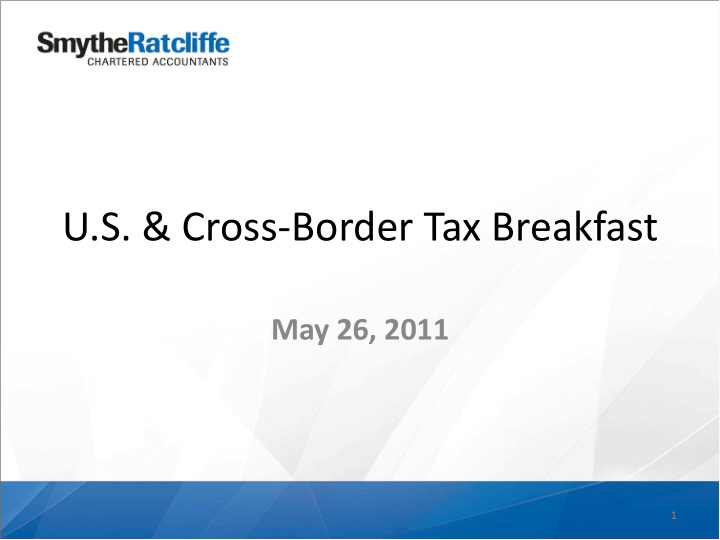 u s cross border tax breakfast