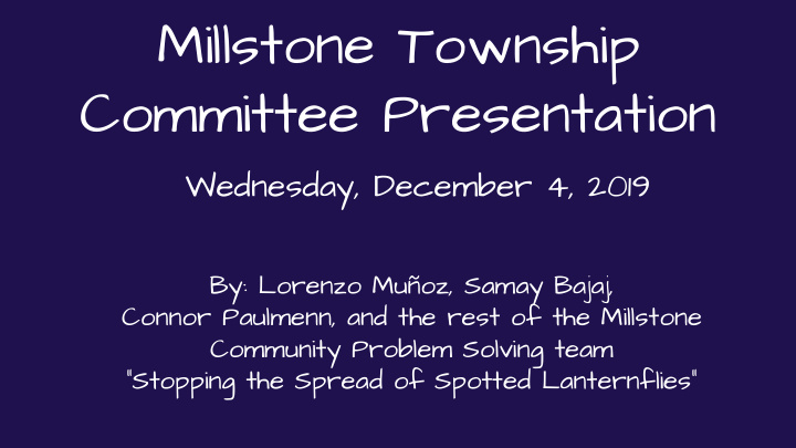 millstone township
