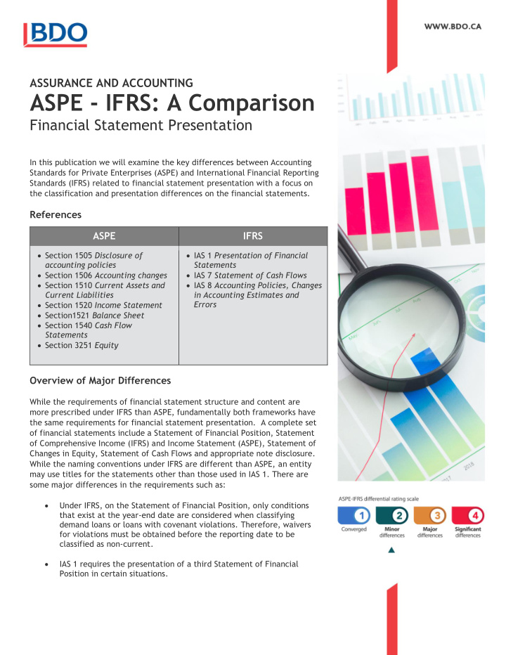 aspe ifrs a comparison