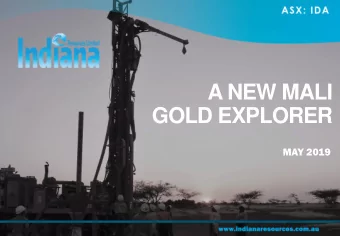 A NEW MALI  GOLD EXPLORER  MAY 2019  DISCLAIMER AND COMPETENT PERSONS STATEMENTS This