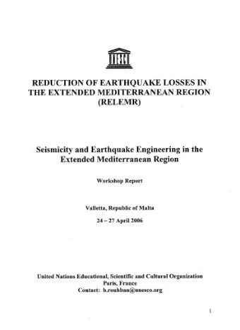 VULNERABILITY OF MALTAS  BUILDINGS  is it an issue?  Seismicity &amp; E  arthquake E