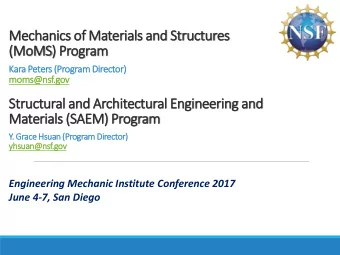 Structural and Architectural Engineering and  Materials (SAEM) Program  Y. Grace Hsuan (Program