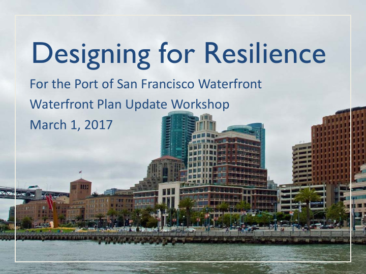 designing for resilience