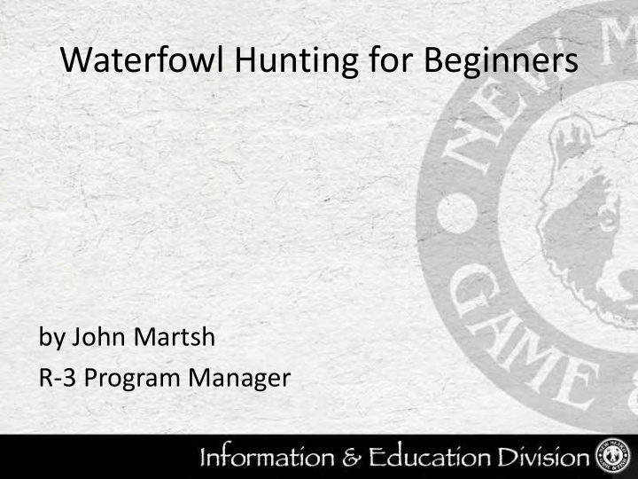 waterfowl hunting for beginners