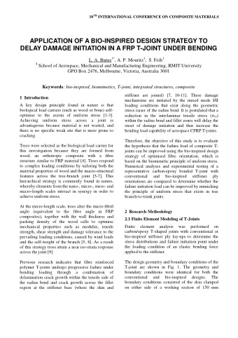 APPLICATION OF A BIO-INSPIRED DESIGN STRATEGY TO  DELAY DAMAGE INITIATION IN A FRP T-JOINT UNDER