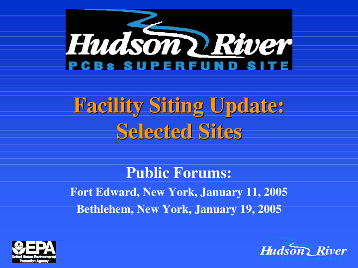 facility siting update facility siting update selected