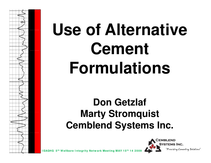 use of alternative use of alternative cement cement